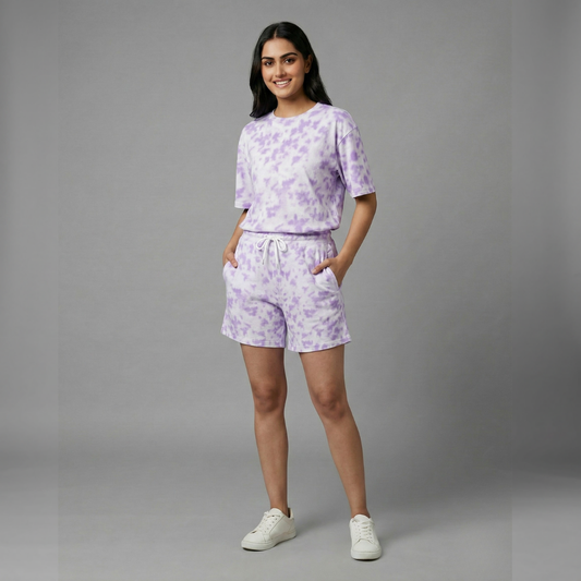Lavender Tie-Dye Lounge Set – Oversized Unisex