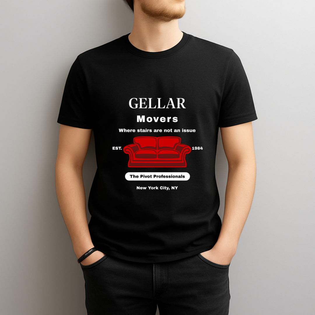 Gellar Movers T‑Shirt – Funny Pivot Couch Friends Inspired Moving Company Tee