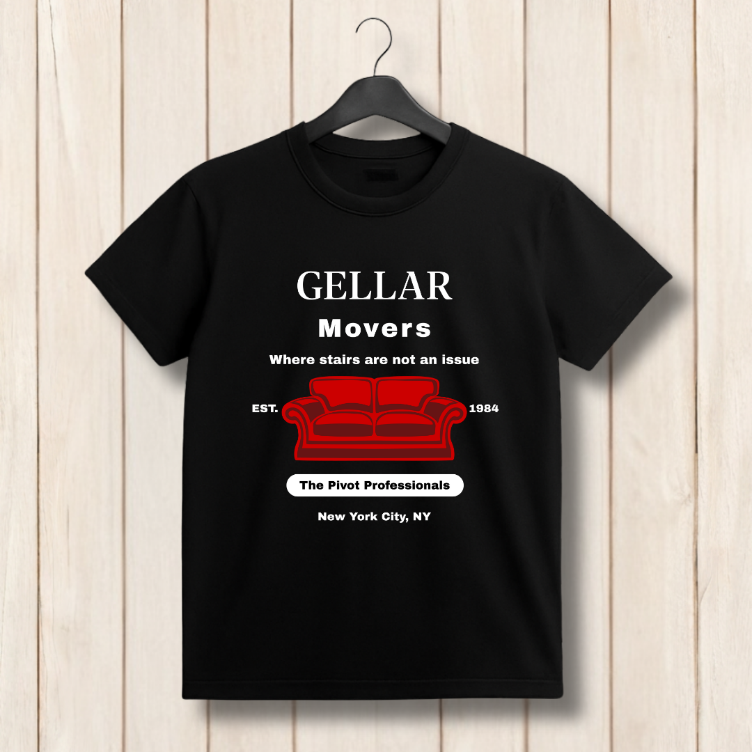 Gellar Movers T‑Shirt – Funny Pivot Couch Friends Inspired Moving Company Tee