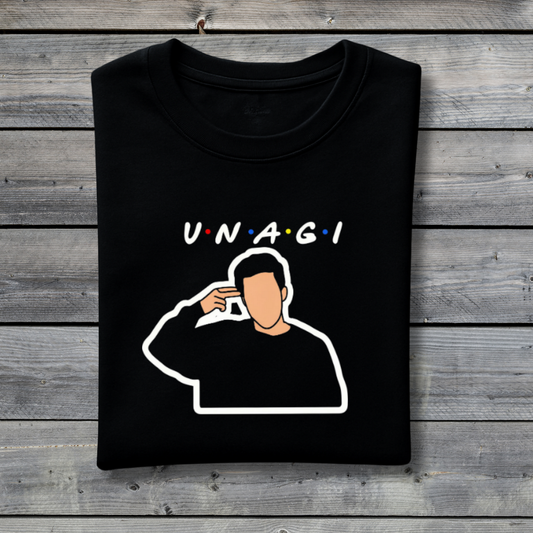 Unagi T‑Shirt – Funny Friends Inspired Ross Quote Tee with Minimalist Illustration