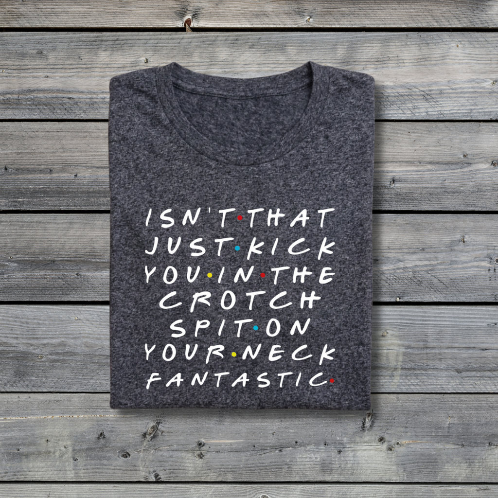 Kick You in the Crotch Spit on Your Neck Fantastic T‑Shirt – Funny Friends Rachel Quote Tee