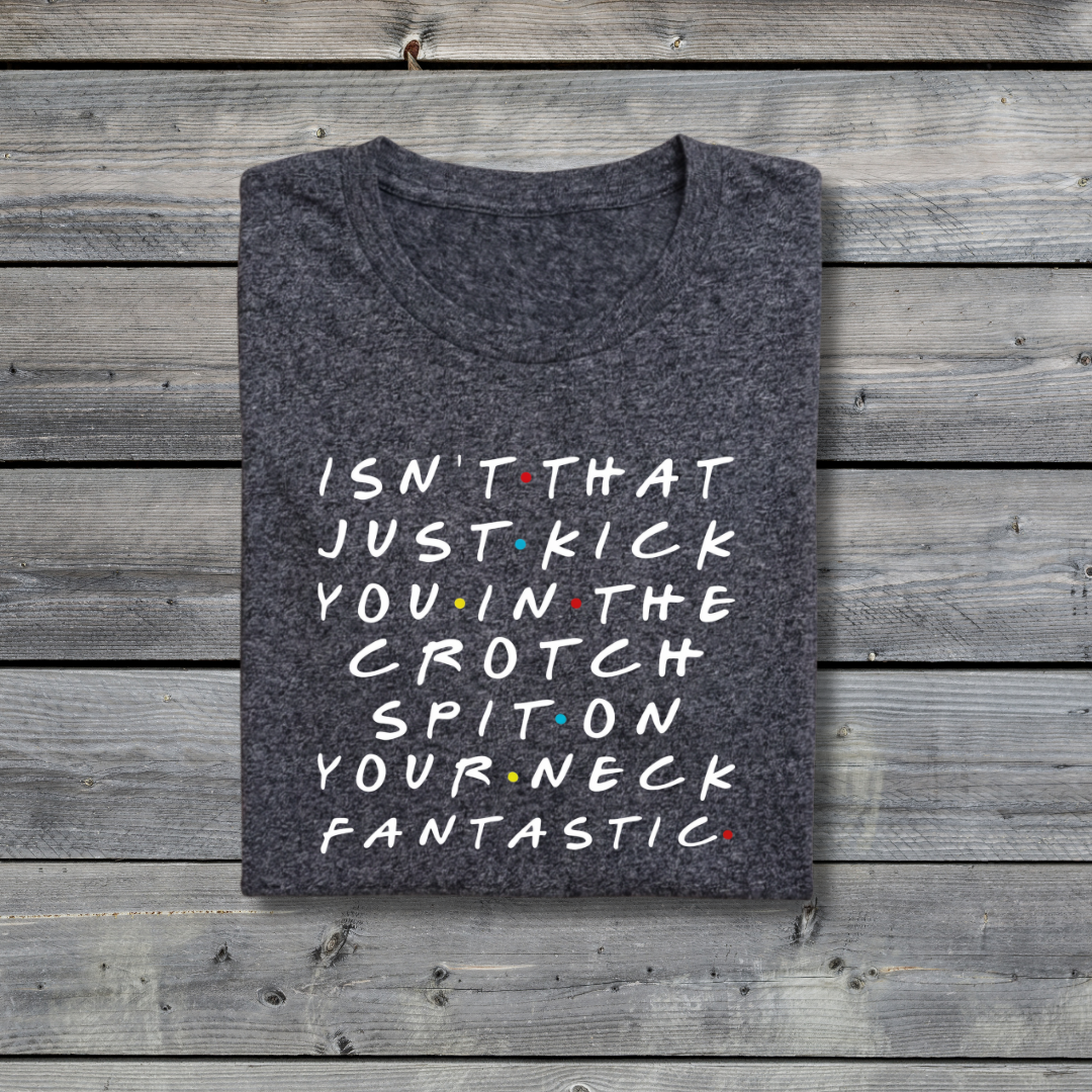 Kick You in the Crotch Spit on Your Neck Fantastic T‑Shirt – Funny Friends Rachel Quote Tee