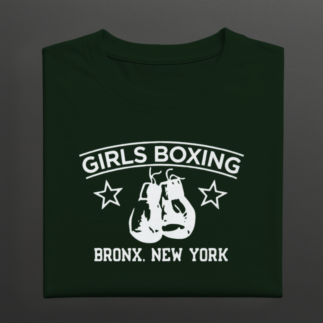 Girls Boxing Bronx New York T‑Shirt – Rachel Inspired Boxing Club Vintage Gloves Graphic Tee