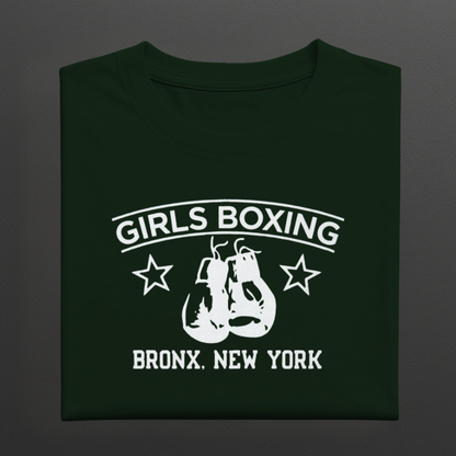 Girls Boxing Bronx New York T‑Shirt – Rachel Inspired Boxing Club Vintage Gloves Graphic Tee