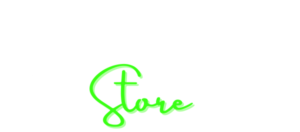 White 'Wearable Wit' and Green 'Store' text on a transparent background