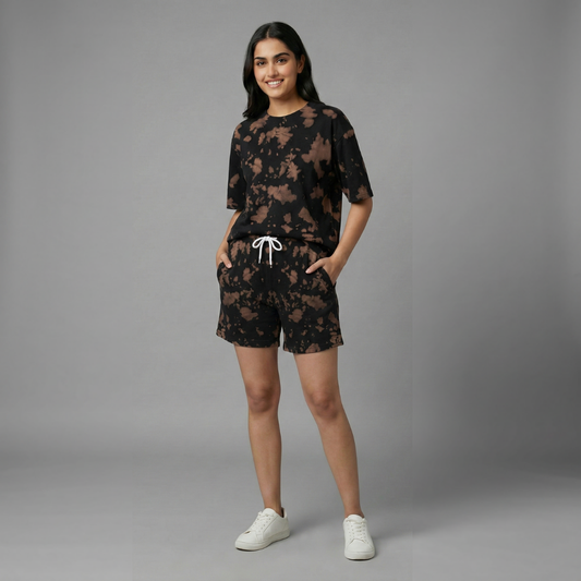 Brown Tie-Dye Lounge Set – Oversized Unisex